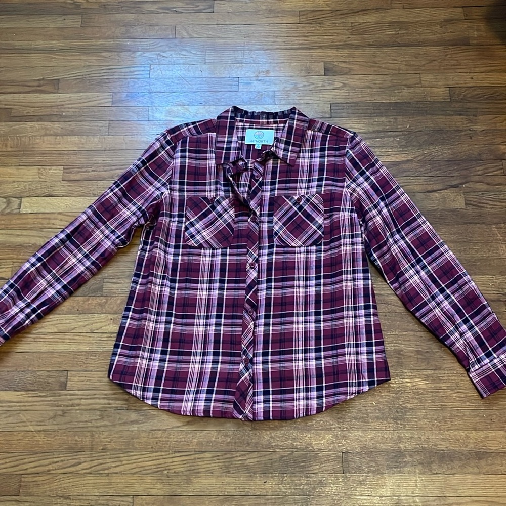 Purple button up flannel women’s size large